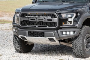 LED Light Bar - Rough Country - 30 Inch Black Series Curved Single Row Cool White DRL - Black